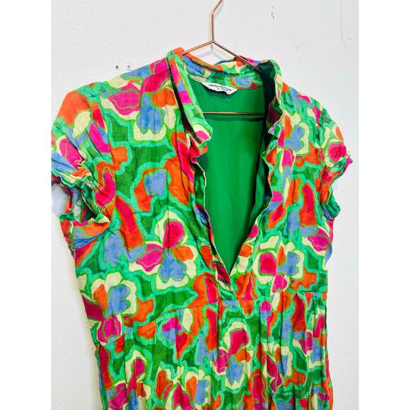 AMANDA UPRICHARD Women's Green Floral Collared Shirt Pierre Midi Dress Size XL - Picture 10 of 12